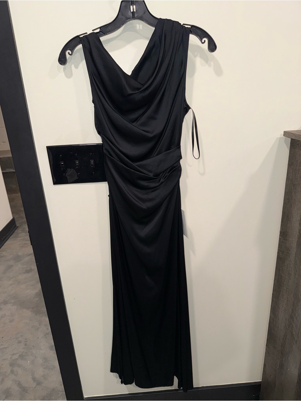 STAUD Phare draped silk-blend midi dress In Black US 0 $695 - Picture 8 of 9